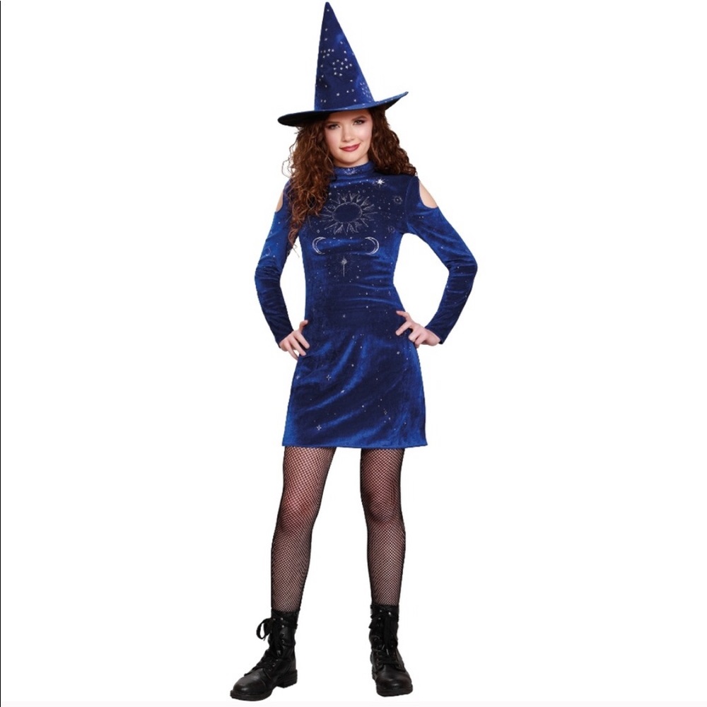 Juniors Blue Velvet Witch Halloween Costume 🎃 5-7